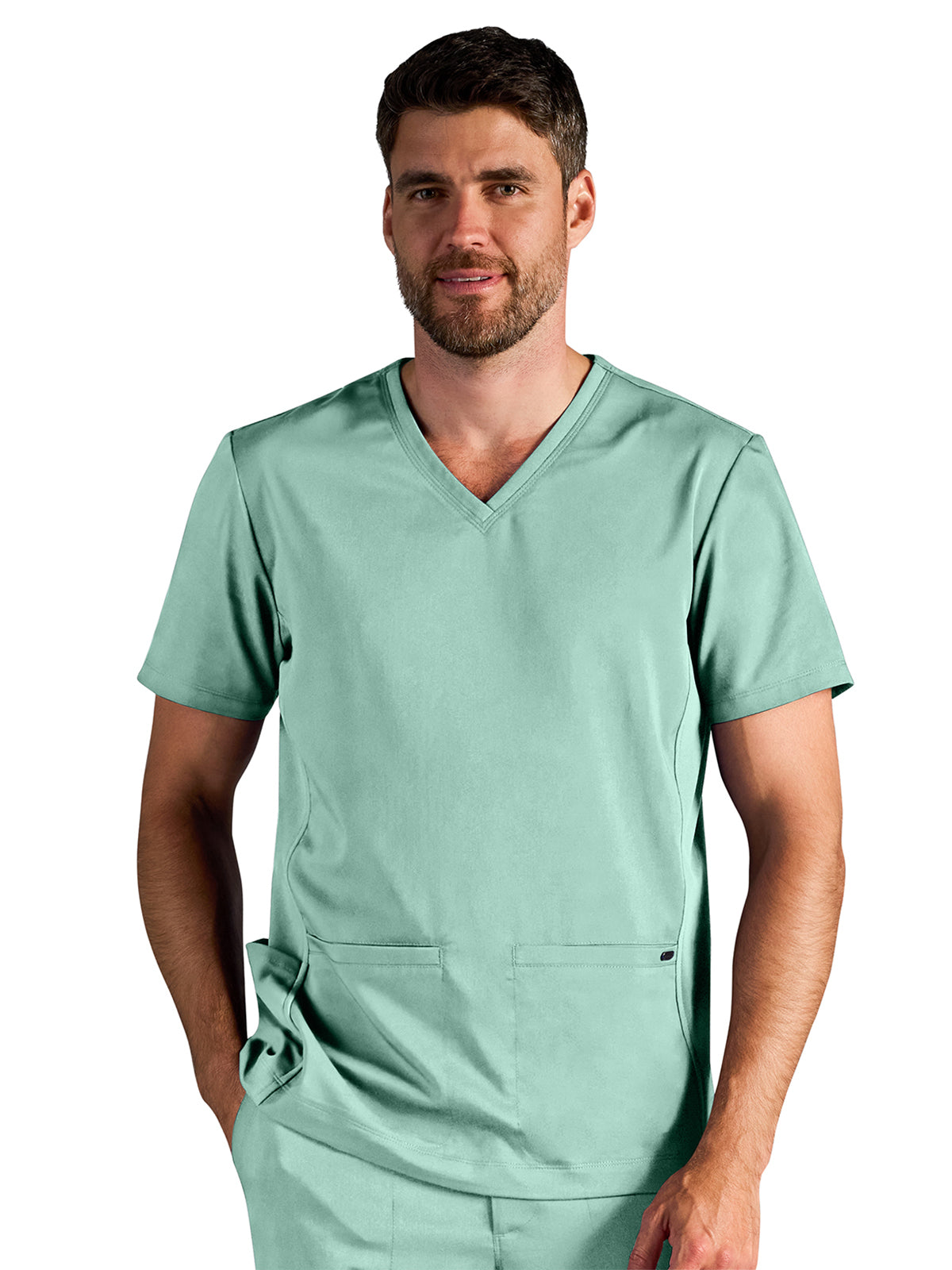 Men's Vincent V-Neck Scrub Top - 606A - Desert Sage