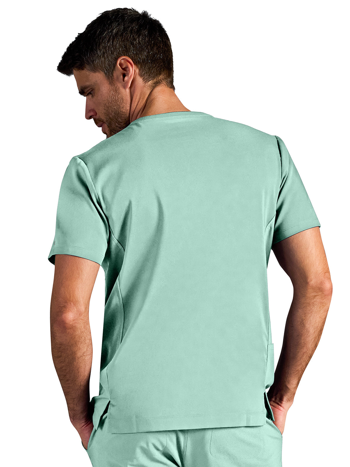 Men's Vincent V-Neck Scrub Top - 606A - Desert Sage