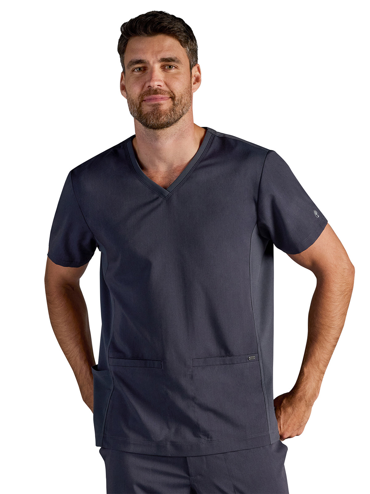 Men's Vincent V-Neck Scrub Top - 606A - DPewter