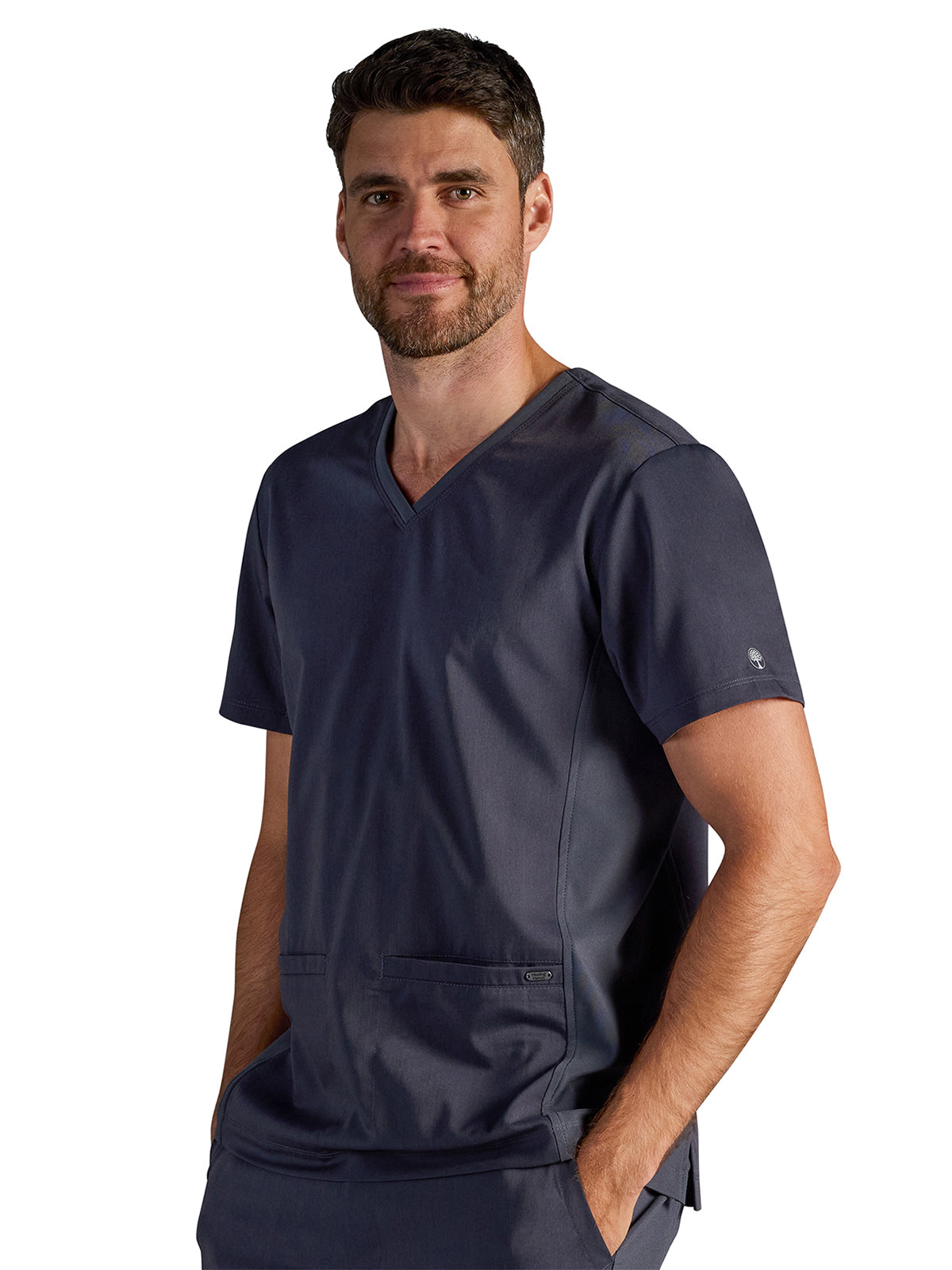 Men's Vincent V-Neck Scrub Top - 606A - DPewter