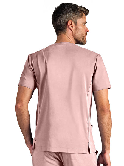 Men's Vincent V-Neck Scrub Top - 606A - Peach Cloud