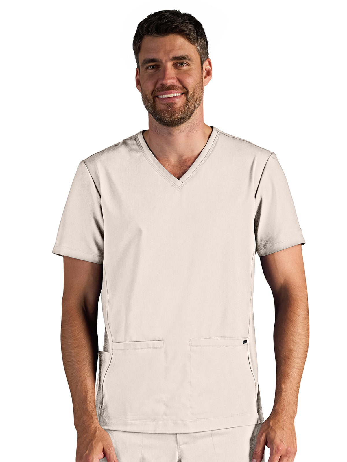 Men's Vincent V-Neck Scrub Top - 606A - Warm Sand