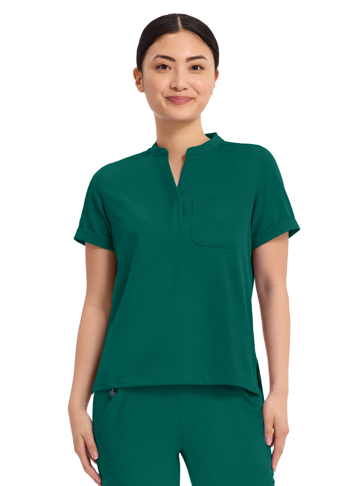 Women's 1-Pocket Macy Mandarin Top - 650 - Hunter