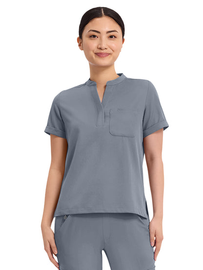 Women's 1-Pocket Macy Mandarin Top - 650 - Trade Winds