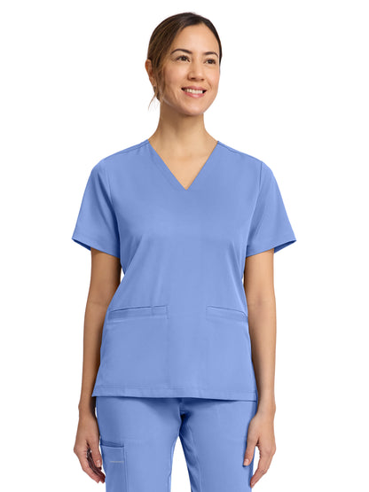 Women's 3-Pocket V-Neck Top - 653 - Ceil