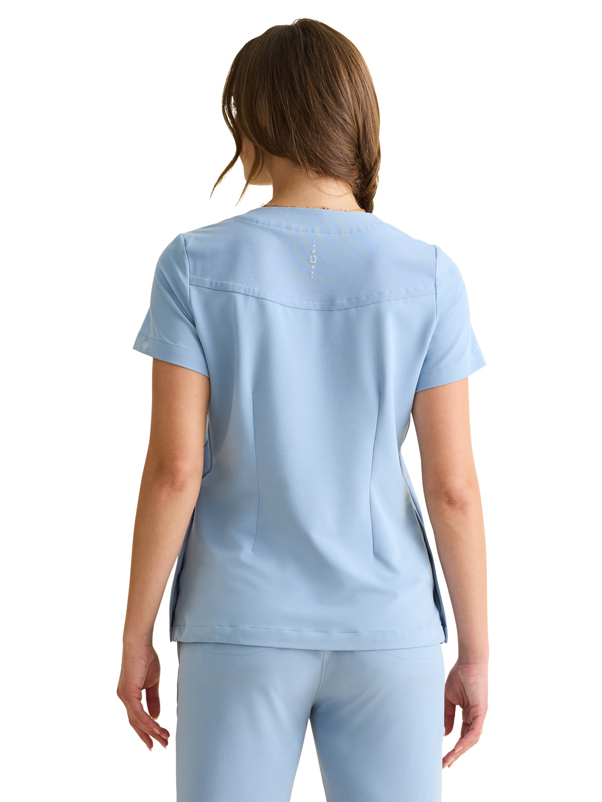 Women's 1-Pocket V-Neck Scrub Top - 700 - Icy Blue