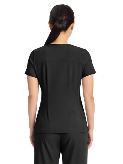Women's 3-Pocket Y-Neck Top - 751 - Black