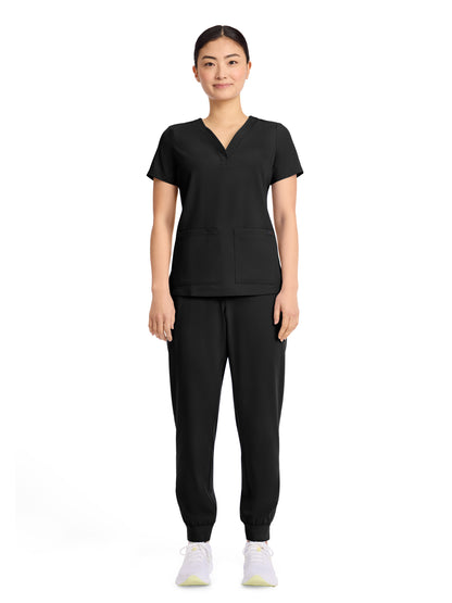 Women's 3-Pocket Y-Neck Top - 751 - Black