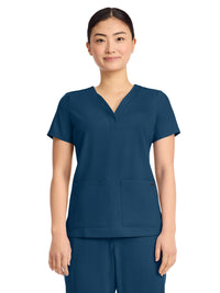 Women's 3-Pocket Y-Neck Top - 751 - Caribbean