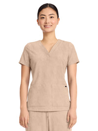 Women's 3-Pocket Y-Neck Top - 751 - Desert Taupe