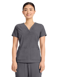 Women's 3-Pocket Y-Neck Top - 751 - Pewter