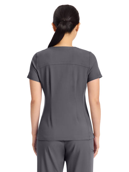 Women's 3-Pocket Y-Neck Top - 751 - Pewter