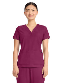 Women's 3-Pocket Y-Neck Top - 751 - Wine