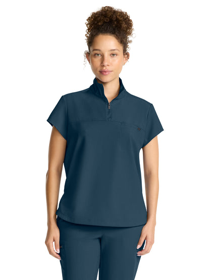 Women's 1-Pocket Partial Zip Top - 752 - Caribbean