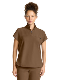 Women's 1-Pocket Partial Zip Top - 752 - French Brown