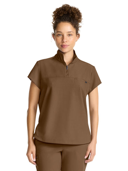 Women's 1-Pocket Partial Zip Top - 752 - French Brown