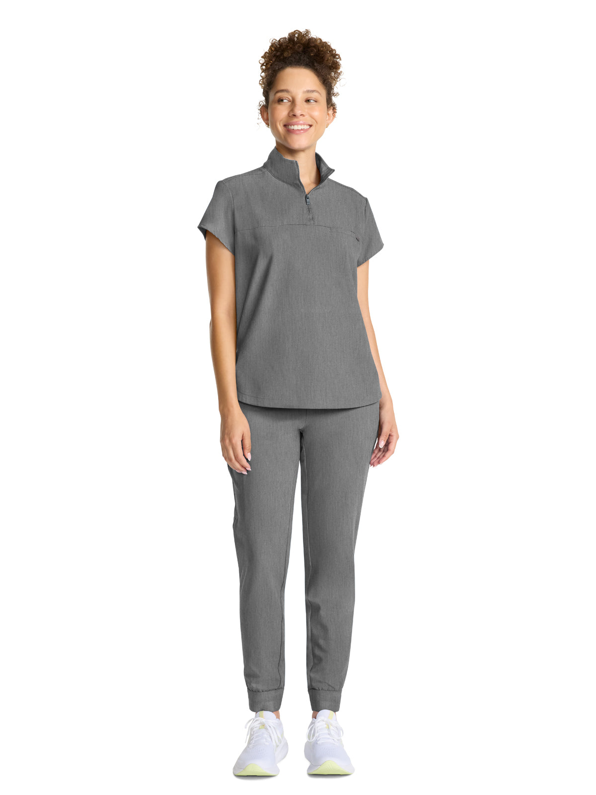 Women's 1-Pocket Partial Zip Top - 752 - Heather Ash