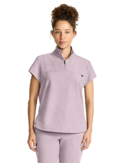 Women's 1-Pocket Partial Zip Top - 752 - Pink Pearl