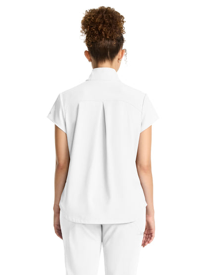 Women's 1-Pocket Partial Zip Top - 752 - White Gardenia