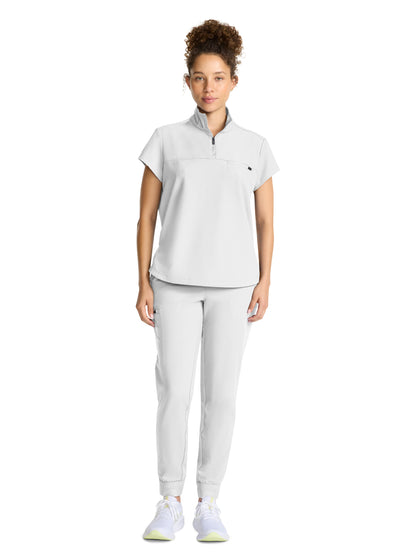 Women's 1-Pocket Partial Zip Top - 752 - White Gardenia