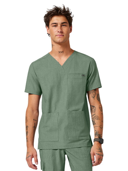 Men's 4-Pocket V-Neck Scrub Top - 753 - Acadia Green