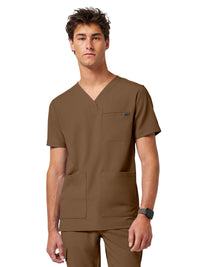 Men's 4-Pocket V-Neck Scrub Top - 753 - French Brown