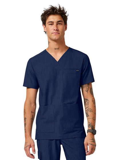 Men's 4-Pocket V-Neck Scrub Top - 753 - Navy