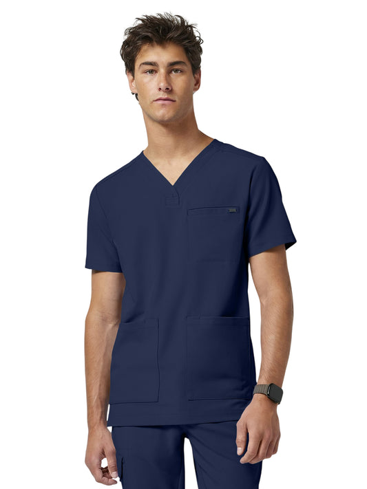 Men's 4-Pocket V-Neck Scrub Top - 753 - Navy