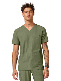 Men's 4-Pocket V-Neck Scrub Top - 753 - Olive