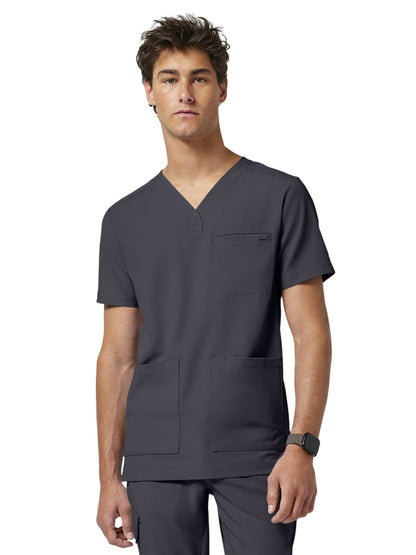 Men's 4-Pocket V-Neck Scrub Top - 753 - Pewter