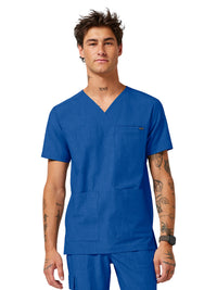 Men's 4-Pocket V-Neck Scrub Top - 753 - Royal