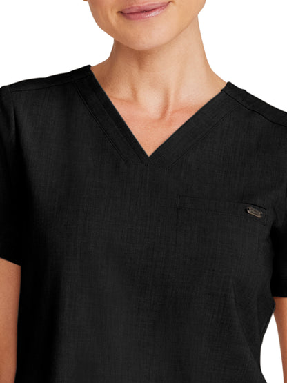 Women's 1-Pocket V-Neck Top - 755 - Black