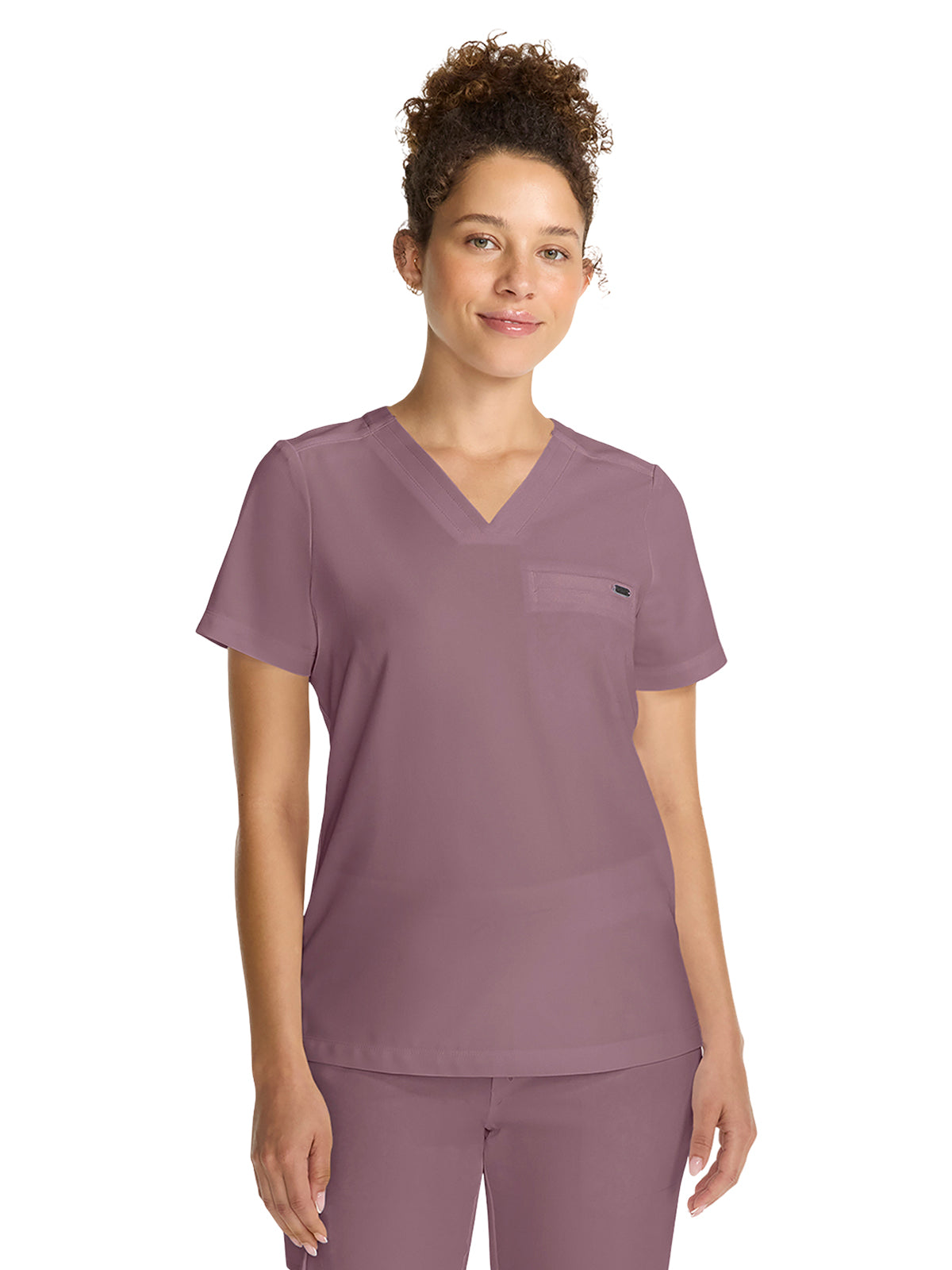 Women's 1-Pocket V-Neck Top - 755 - Elderberry