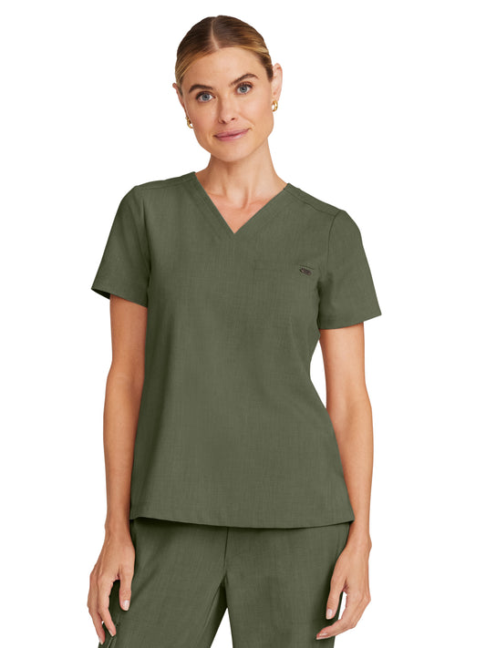 Women's 1-Pocket V-Neck Top - 755 - Olive