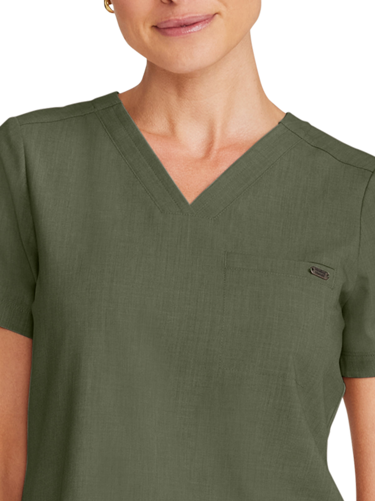 Women's 1-Pocket V-Neck Top - 755 - Olive