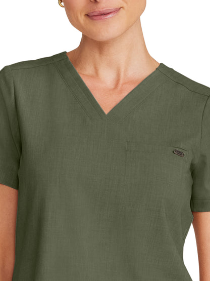 Women's 1-Pocket V-Neck Top - 755 - Olive