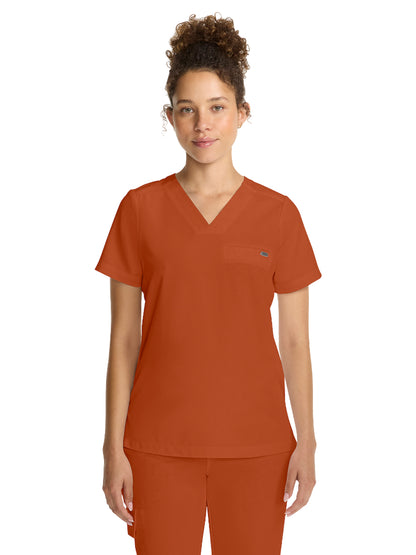 Women's 1-Pocket V-Neck Top - 755 - Warm Sunrise