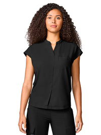 Women's 1-Pocket Mandarin Collar Top - 757 - Black