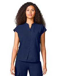 Women's 1-Pocket Mandarin Collar Top - 757 - Navy
