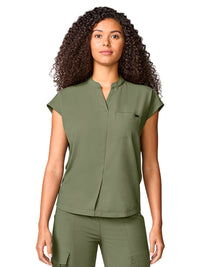 Women's 1-Pocket Mandarin Collar Top - 757 - Olive