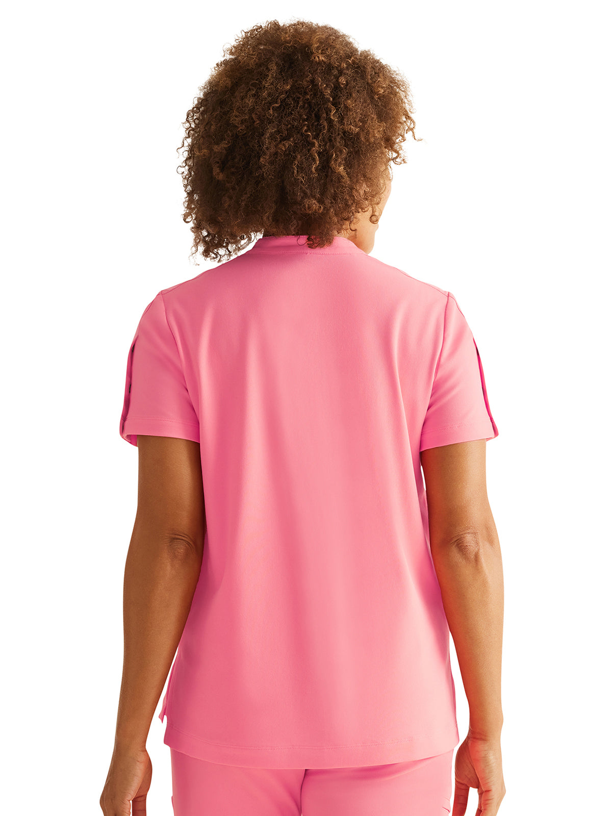 Women's 1-Pocket Mandarin Collar Scrub Top - 802 - French Pink