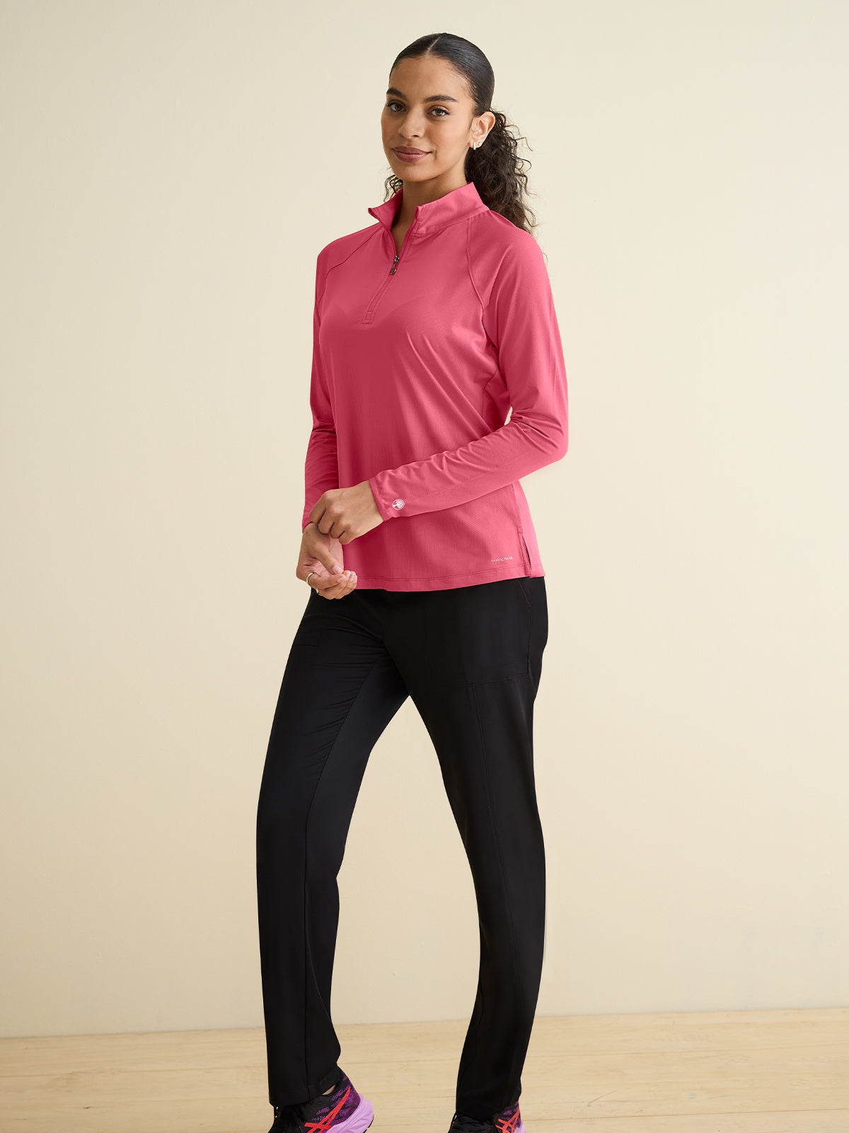 Women's Pocketless Quarter Zip Shirt - 806 - Berry Crush