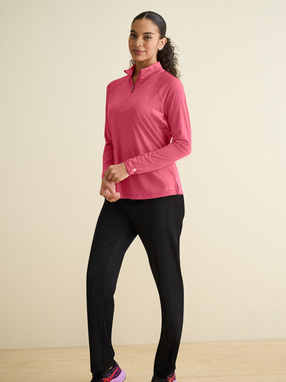 Women's Pocketless Quarter Zip Shirt - 806 - Berry Crush