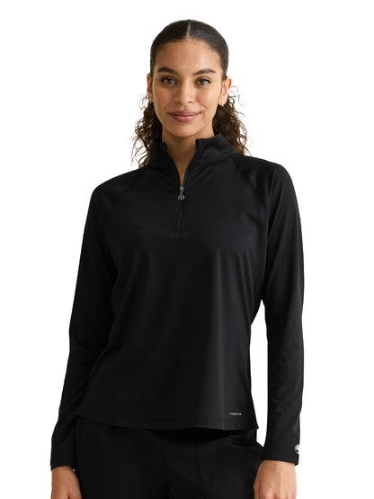 Women's Pocketless Quarter Zip Shirt - 806 - Black