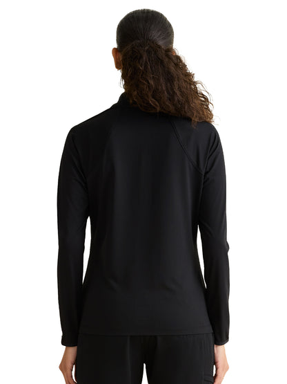 Women's Pocketless Quarter Zip Shirt - 806 - Black