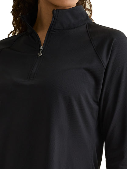 Women's Pocketless Quarter Zip Shirt - 806 - Black