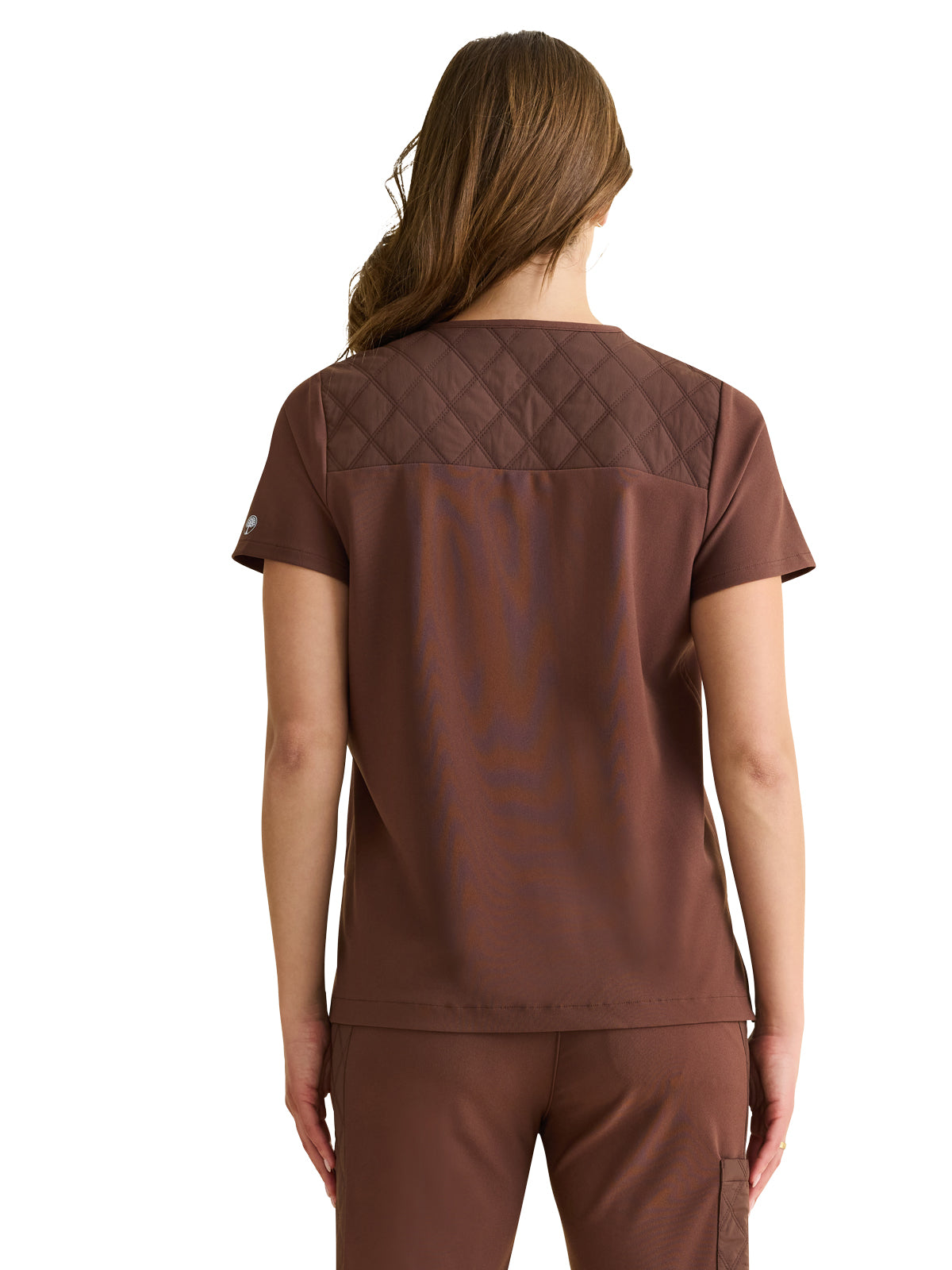 Women's 1-Pocket V-Neck Top - 808 - Cocoa Brown