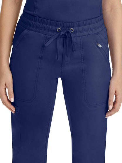 Women's Elastic Waistband Pant - 9139 - Navy