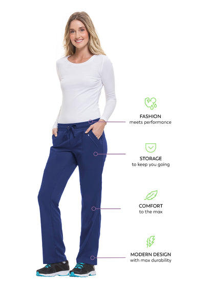 Women's Elastic Waistband Pant - 9139 - Navy