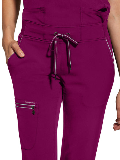 Women's 6-Pocket Nisha Mid Rise Pant - 9152 - Wine